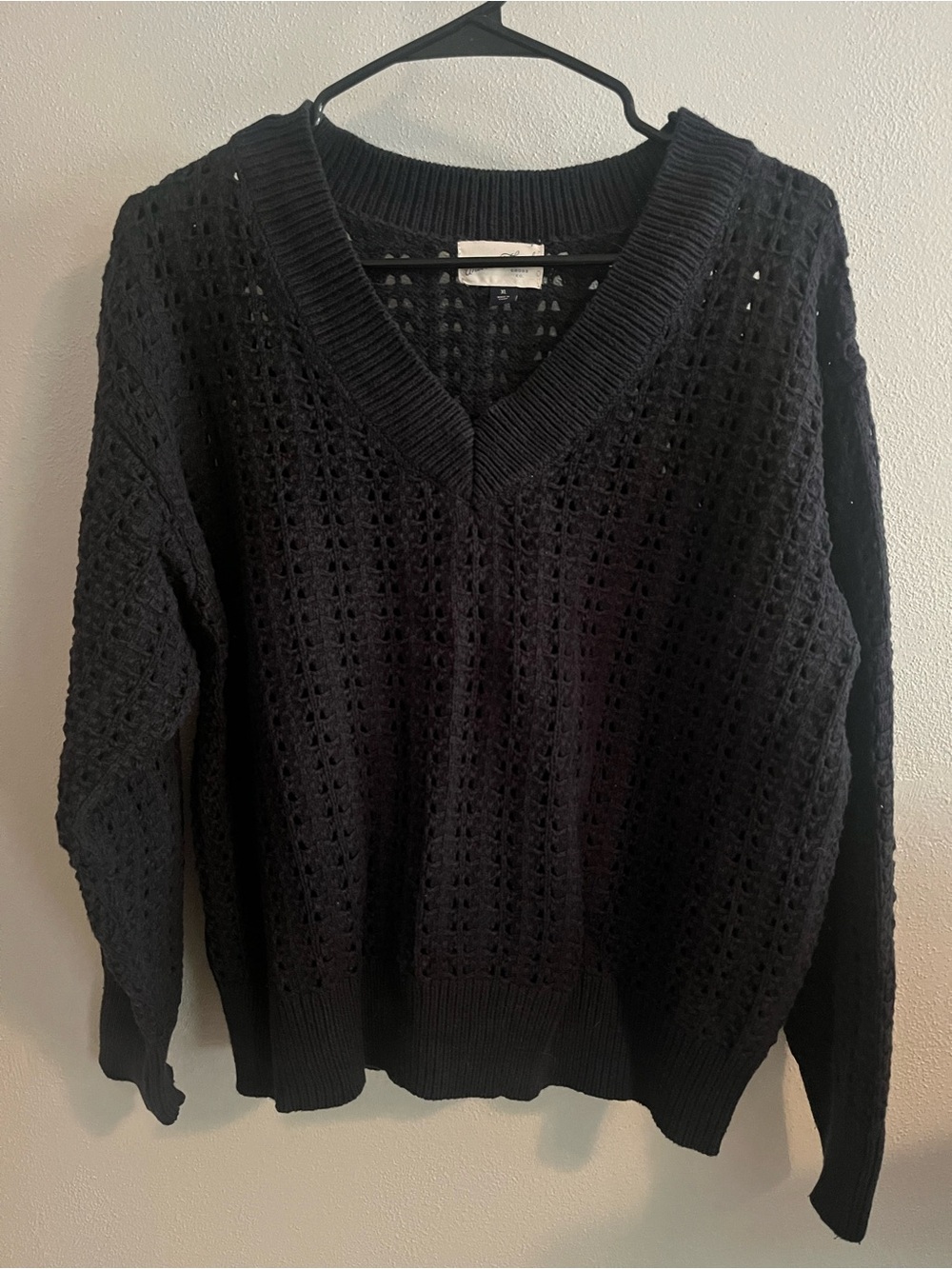 Women’s Open-Knit V-Neck Sweater